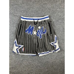 Just Don Orlando Magic Shorts Mens L Gray Blue Baskbetball NBA Made in USA